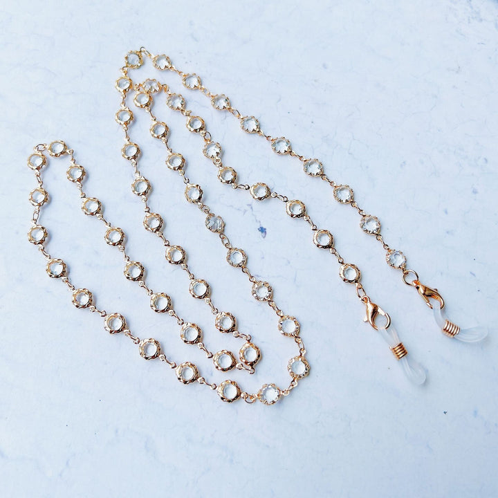 Elegant Black Gemstone Eyewear Chain Kalsten