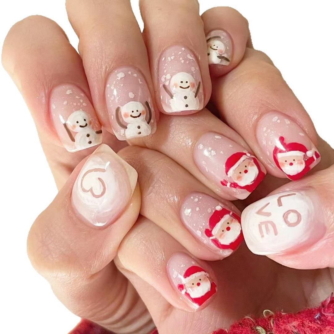 Festive artificial nail set with Christmas design Kalsten