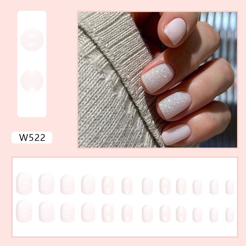 Permanent artificial nails with glitter finish Kalsten