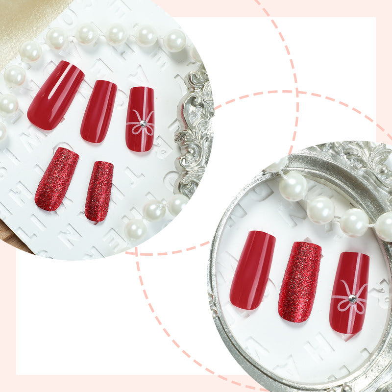 Festive Glittering Press-On Nail Art Set Kalsten