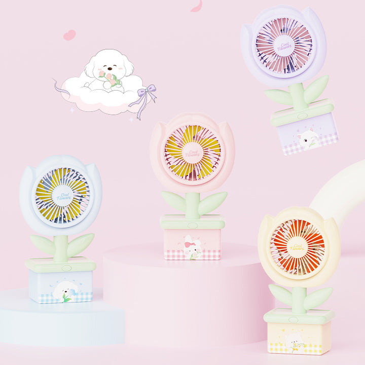 Flower-Themed Portable Mini Fan Kalsten