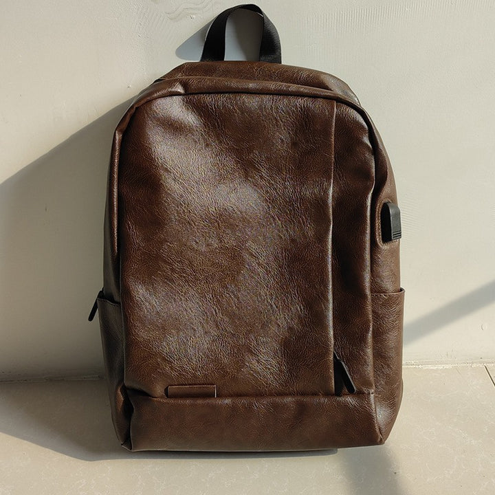 Eco-Friendly Textured Leather Laptop Backpack Kalsten