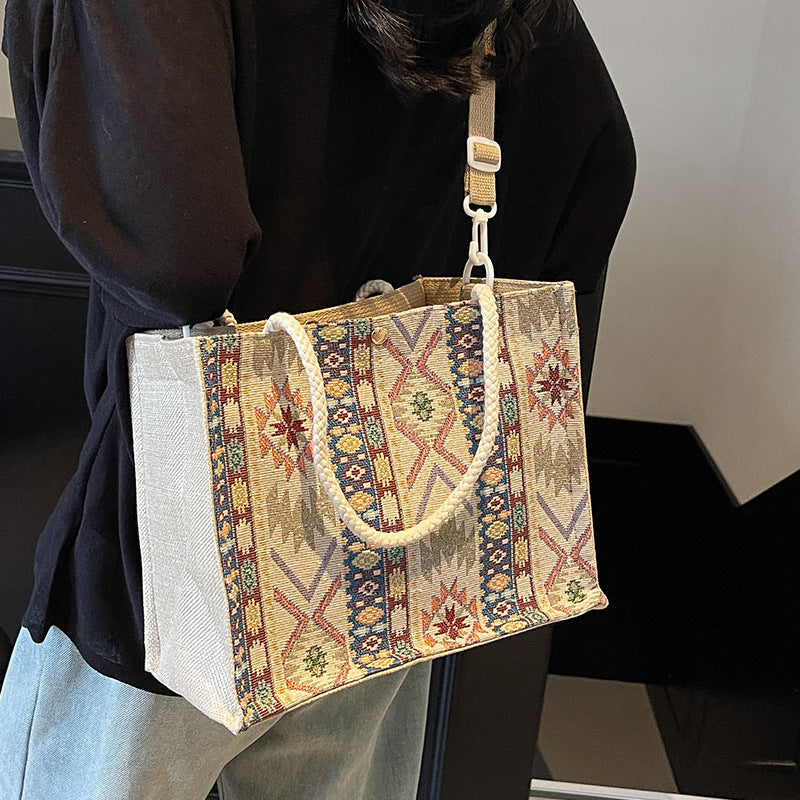 Handcrafted Ethnic Pattern Tote Bag