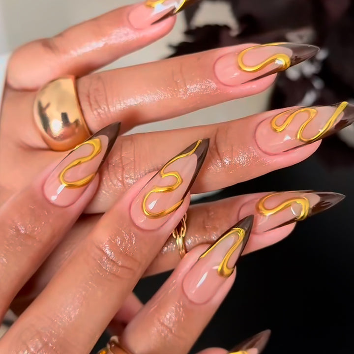 Artistic Stiletto Press-On Nail Design Kalsten