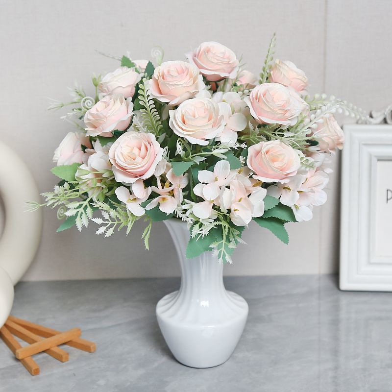 Lifelike Floral Arrangement in Modern Vase