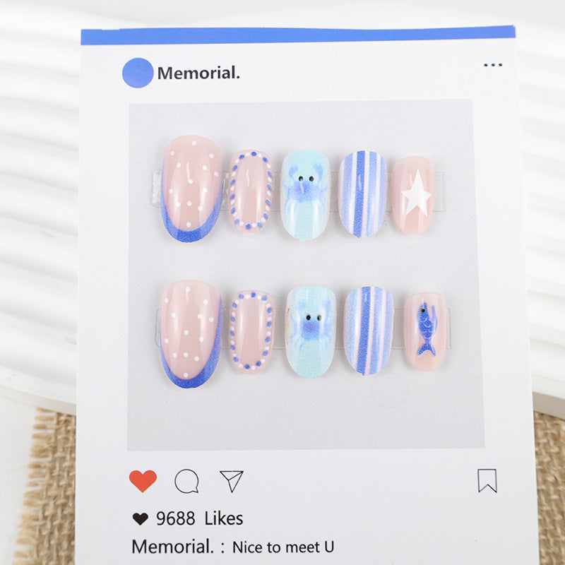 Art nail set with unique maritime motifs Kalsten