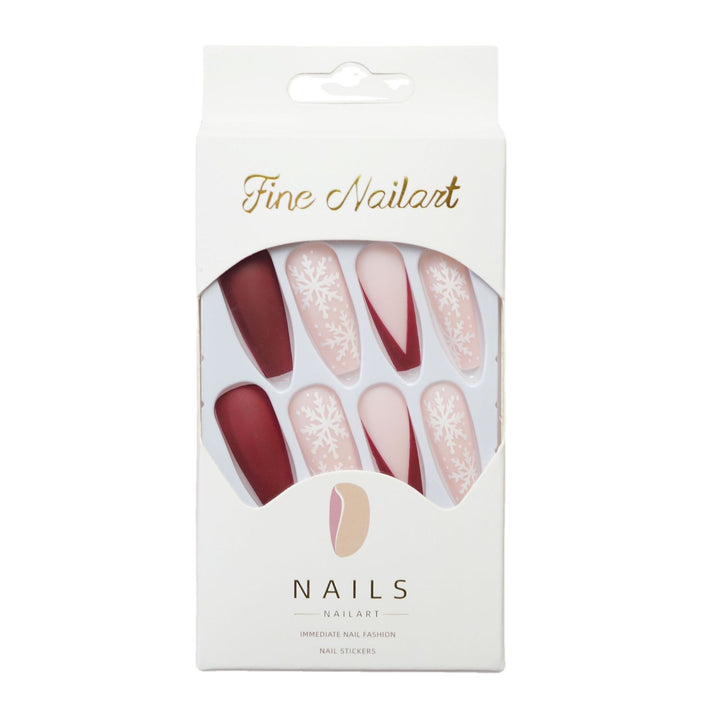 Festive Winter-Themed Press-On Nail Art