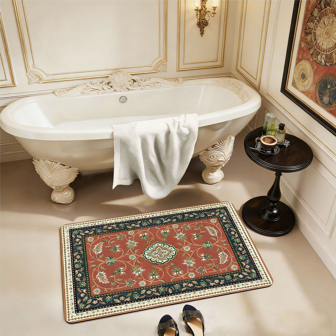 Floral-Patterned Luxury Bath Mat Kalsten