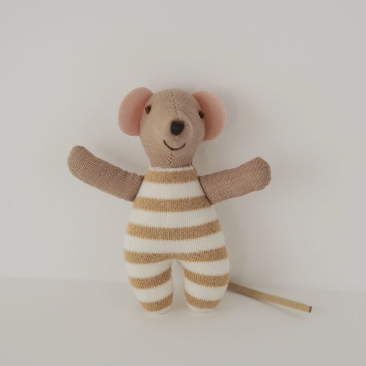 Handcrafted Neutral Linen Bunny Plush with Long Floppy Ears and Removable Two‑Piece Outfit