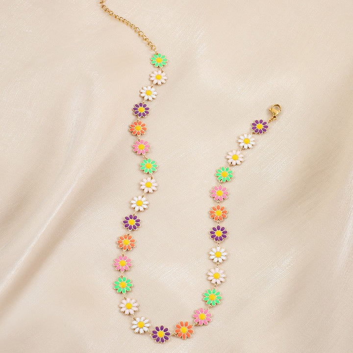 Floral Statement Chain Necklace Kalsten
