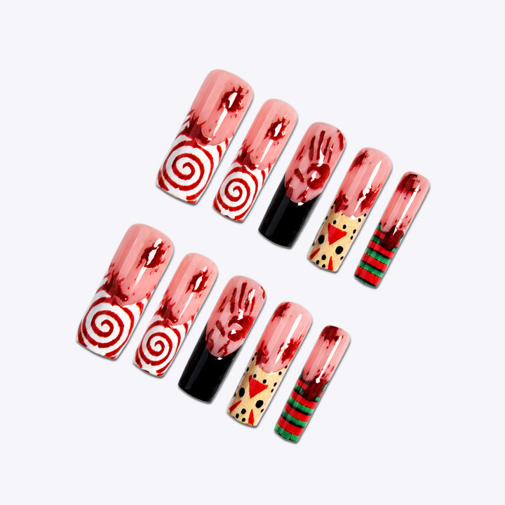 Artistic Holiday-Themed Press-On Nail Set kalsten