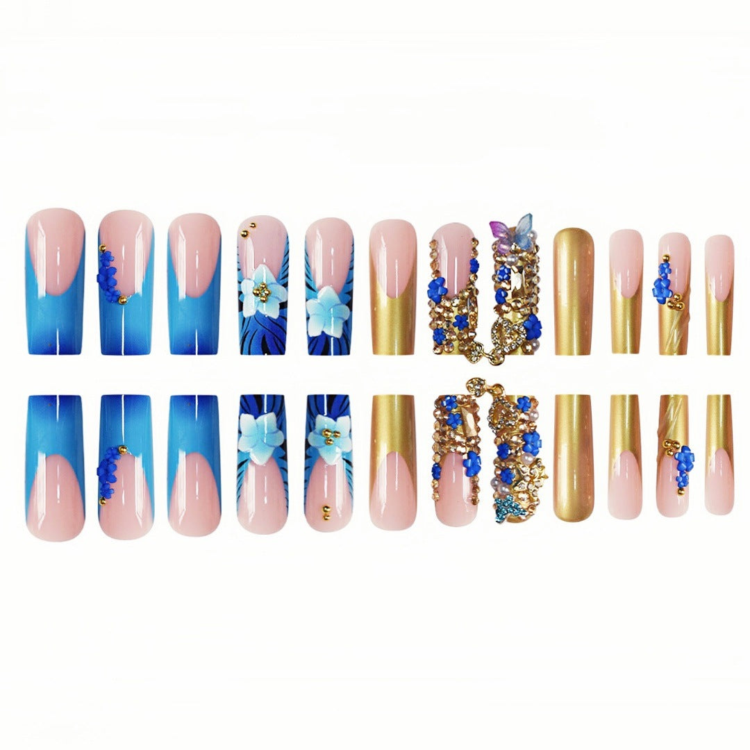 Artistic Floral Embellished Press-On Nail Extensions Kalsten