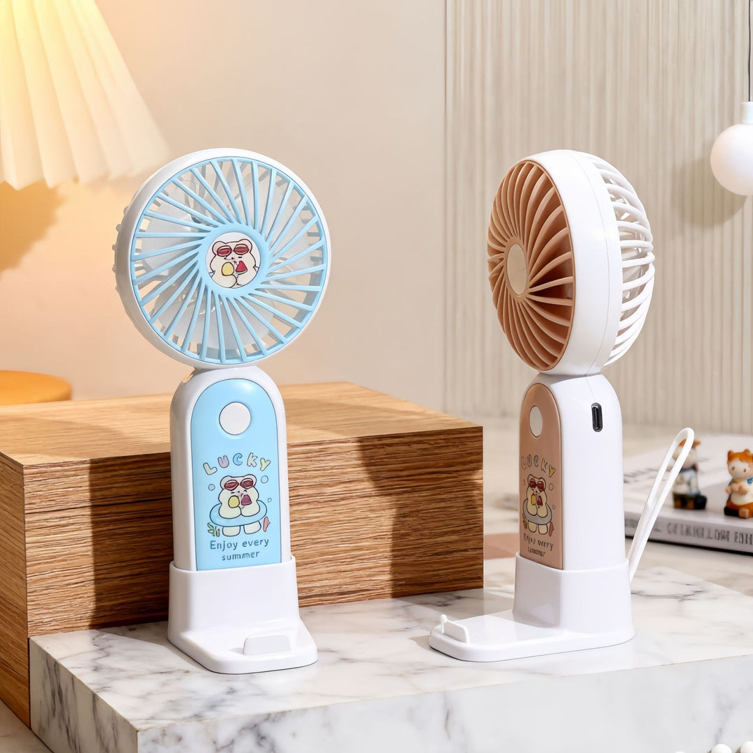 Women's Portable USB Hand Fan with Cute Kalsten Design