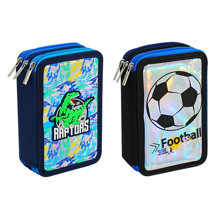 Football-Themed Multi-Zipper Pencil Case kalsten