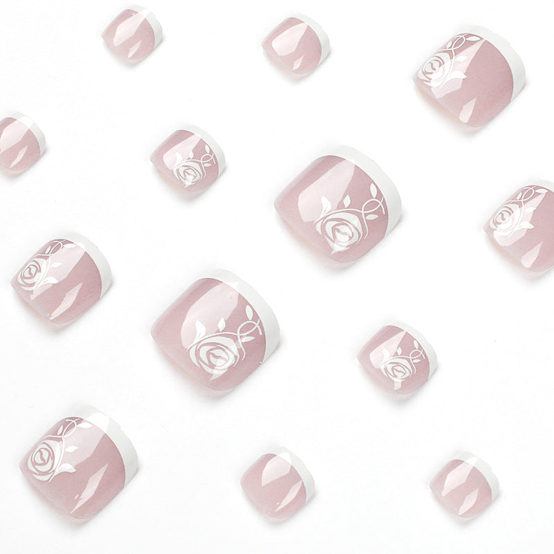 Artful toenail art in elegant French style Kalsten