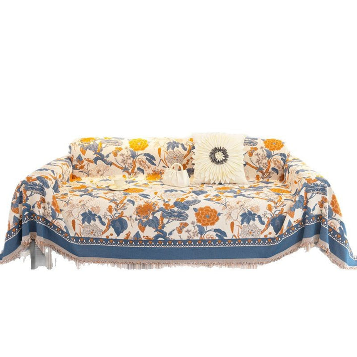 Decorative Floral Print Sofa Throw Cover