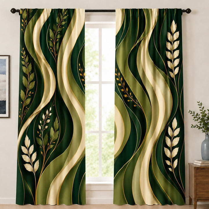 Abstract Wave Patterned Curtains