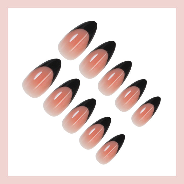 Acrylic nail set with elegant French tip and shimmering accents Kalsten