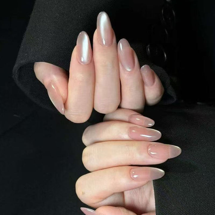Glossy Almond-Shaped Nail Extensions Kalsten