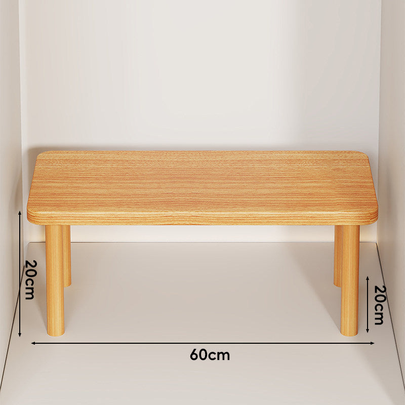 Height-Adjustable Rectangular Wooden Riser Table with Detachable Round Legs