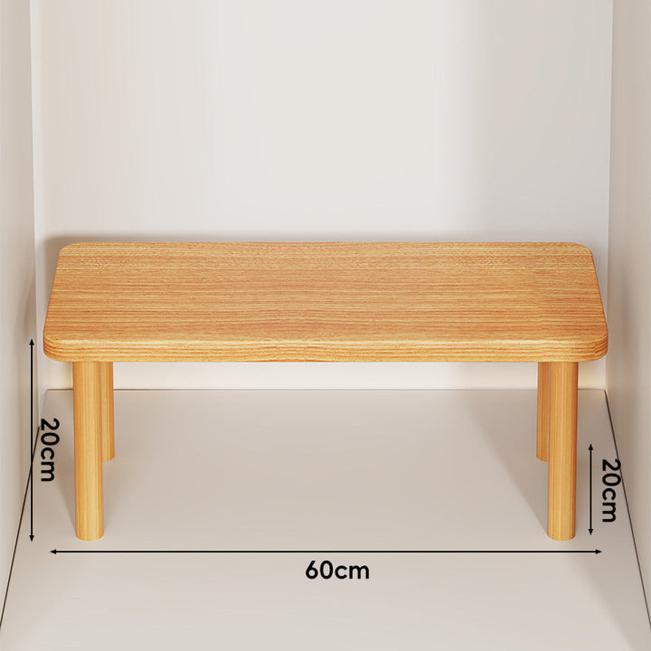 Height-Adjustable Rectangular Wooden Riser Table with Detachable Round Legs