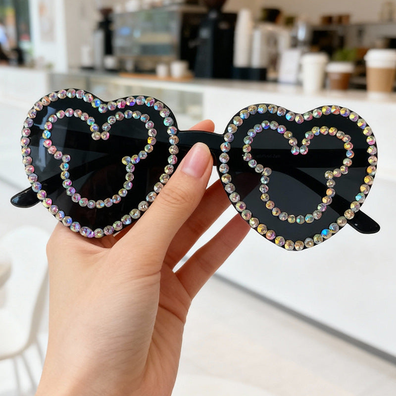Rhinestone-Accented Heart-Shaped Sunglasses Kalsten 1787141236