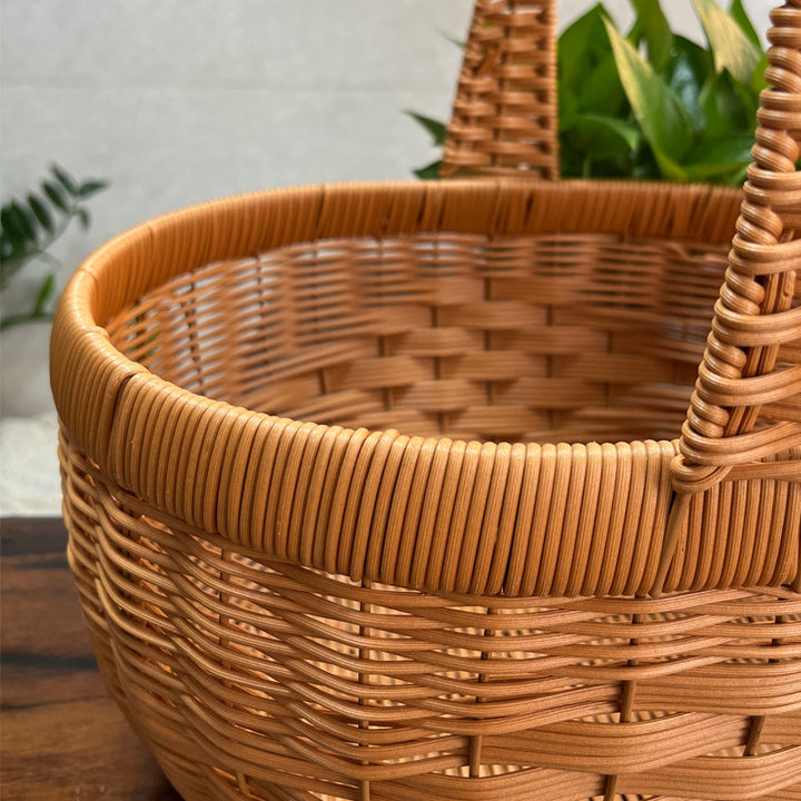 Handcrafted Round Wicker Storage Basket Kalsten