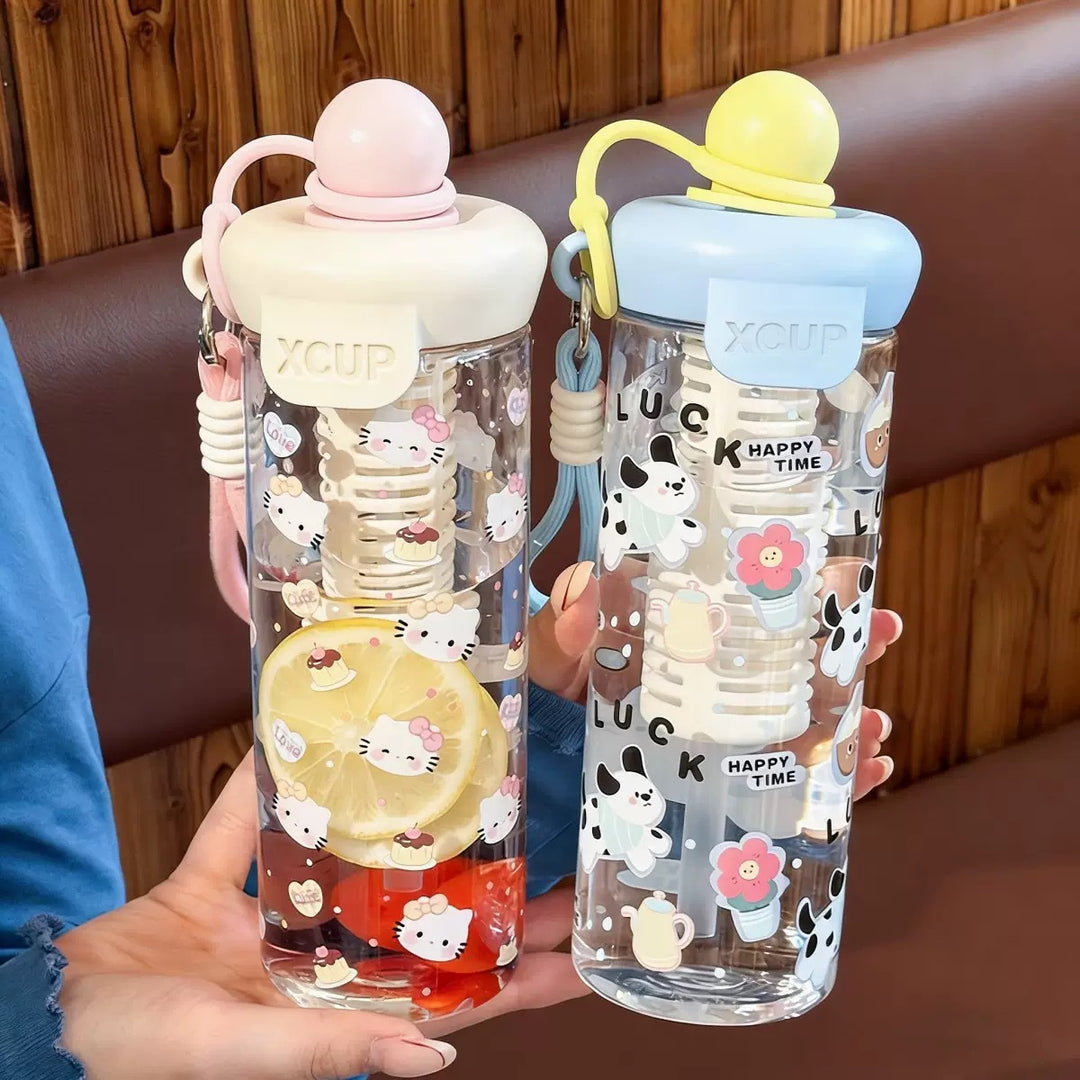 Women’s water bottle with cheerful design and fruit infusion insert Kalsten