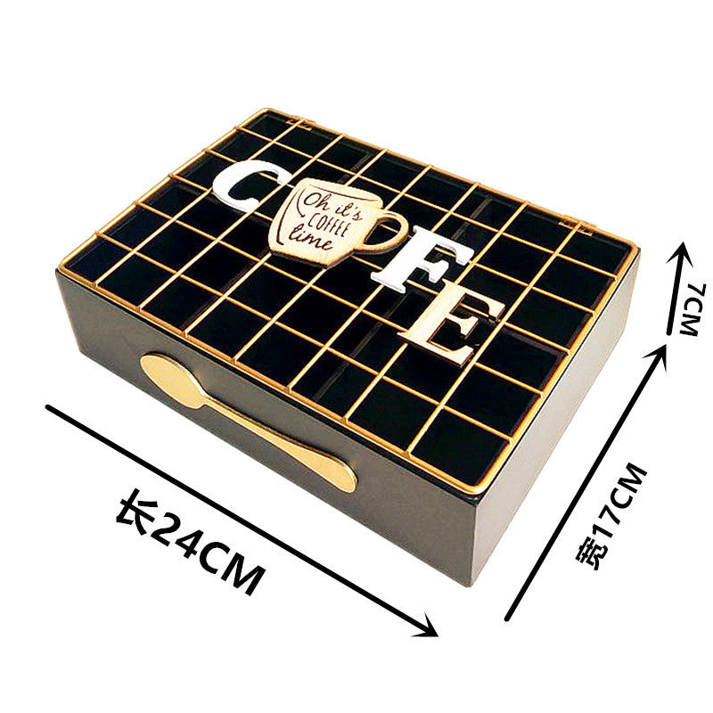 Coffee storage organizer with compartments