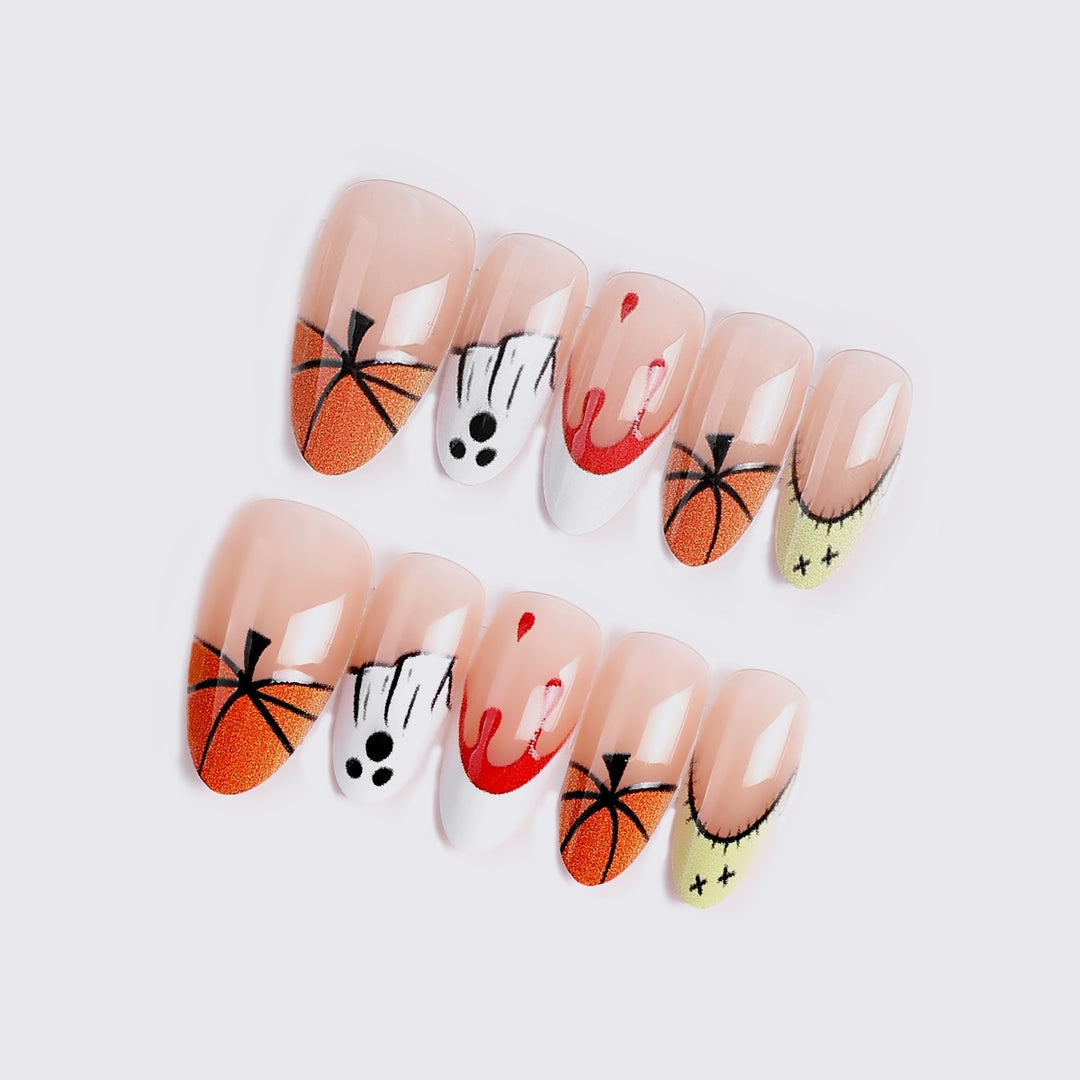 Creative acrylic nail set with basketball design Kalsten