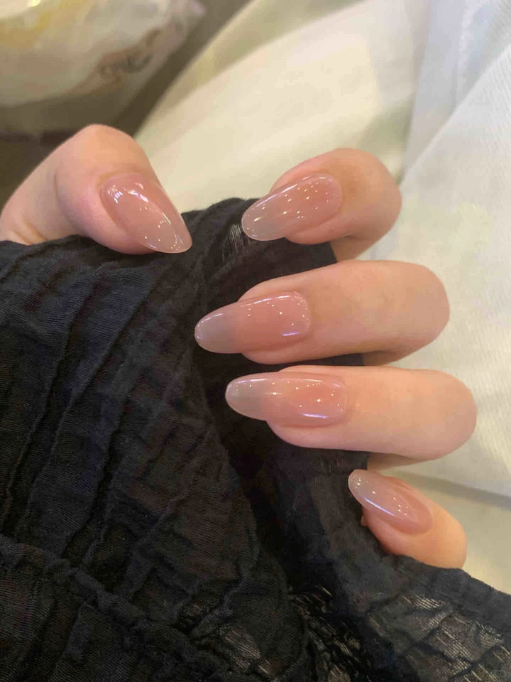 Elegant Glossy Almond-Shaped Acrylic Nails Kalsten