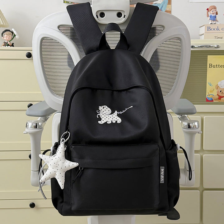 Cartoon-Embroidered Backpack