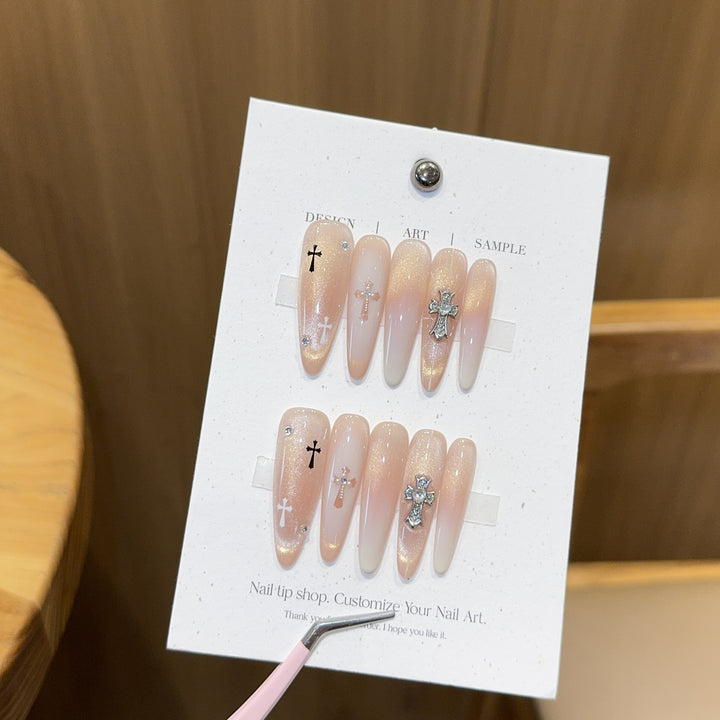 Artificial Nails in Elegant Cross Design Kalsten