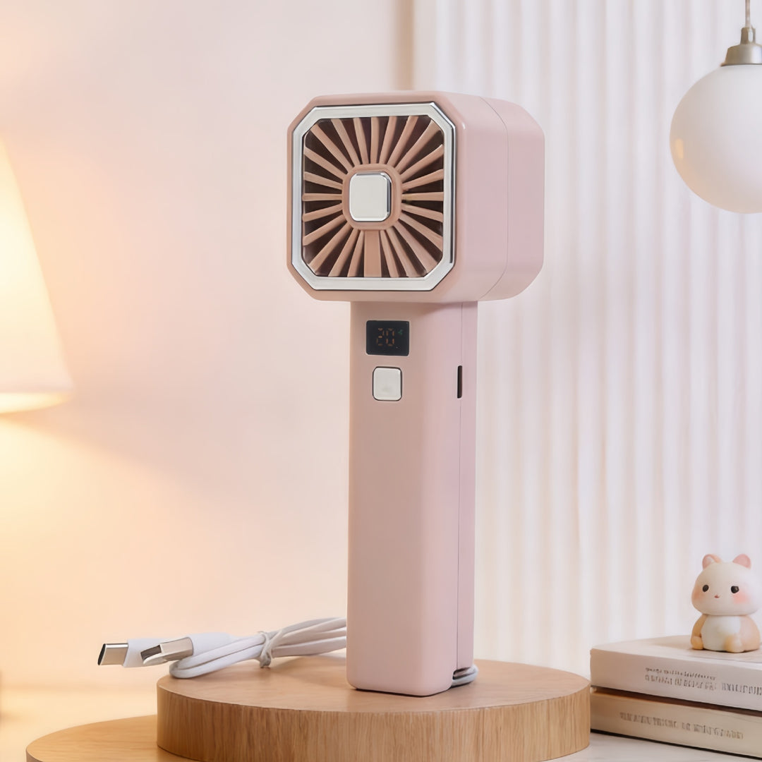 Women's Portable Handheld Fan with Digital Control Kalsten