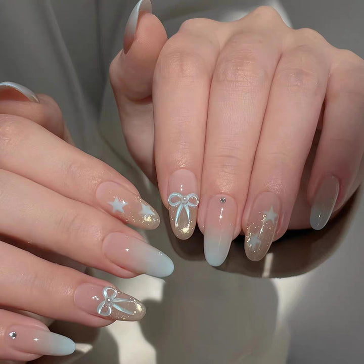 Artificial nails with elegant ombre effect and decorative accents Kalsten