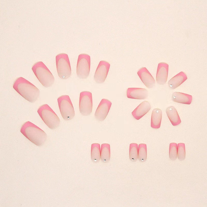 Nail set with elegant French design and glitter accents Kalsten
