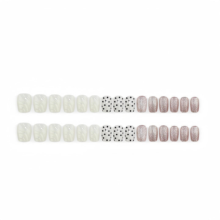 Artificial nails with diverse patterns and glitter effects Kalsten