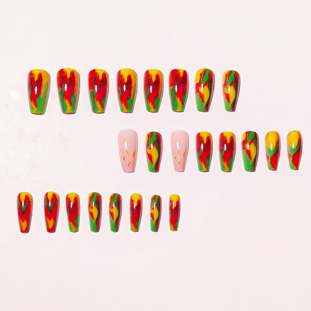 Artistic Flame-Effect Nail Art Kalsten