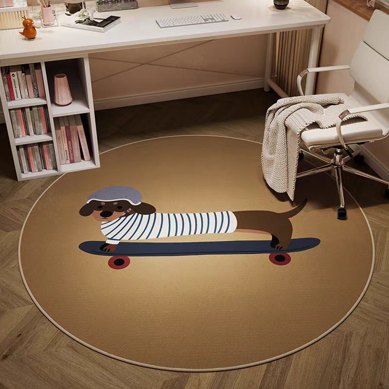 Playful Cartoon-Themed Round Area Rug
