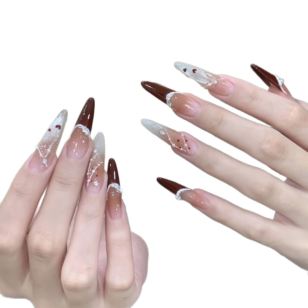 Artistic Heart Pattern Nail Art Extensions Kalsten