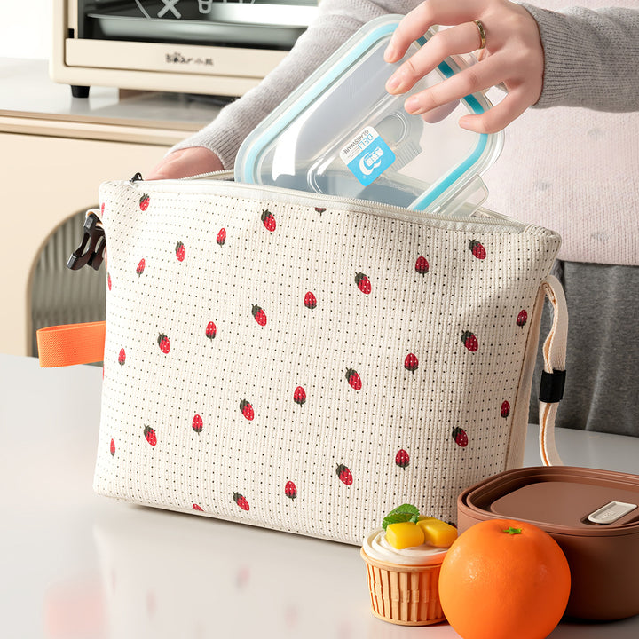 Insulated Lunch Carrier Bag with Fun Strawberry Design Kalsten