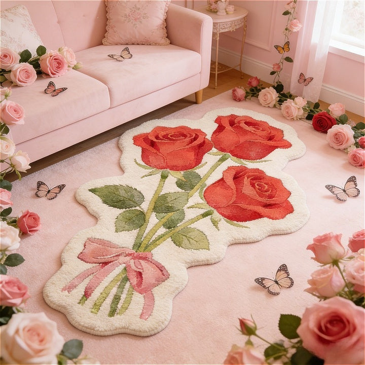 Floral Bouquet Shaped Area Rug