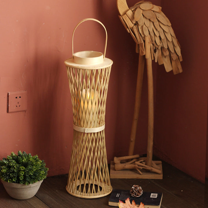 Elegant lamp stand made of woven material Kalsten
