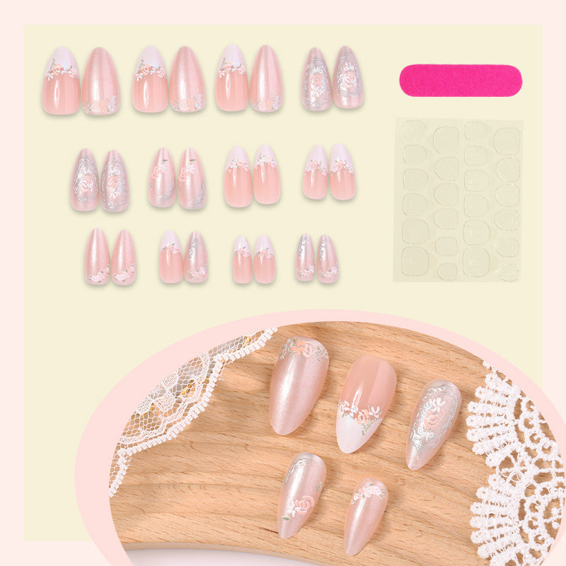 Creative nail art set with floral and glittering decorations Kalsten