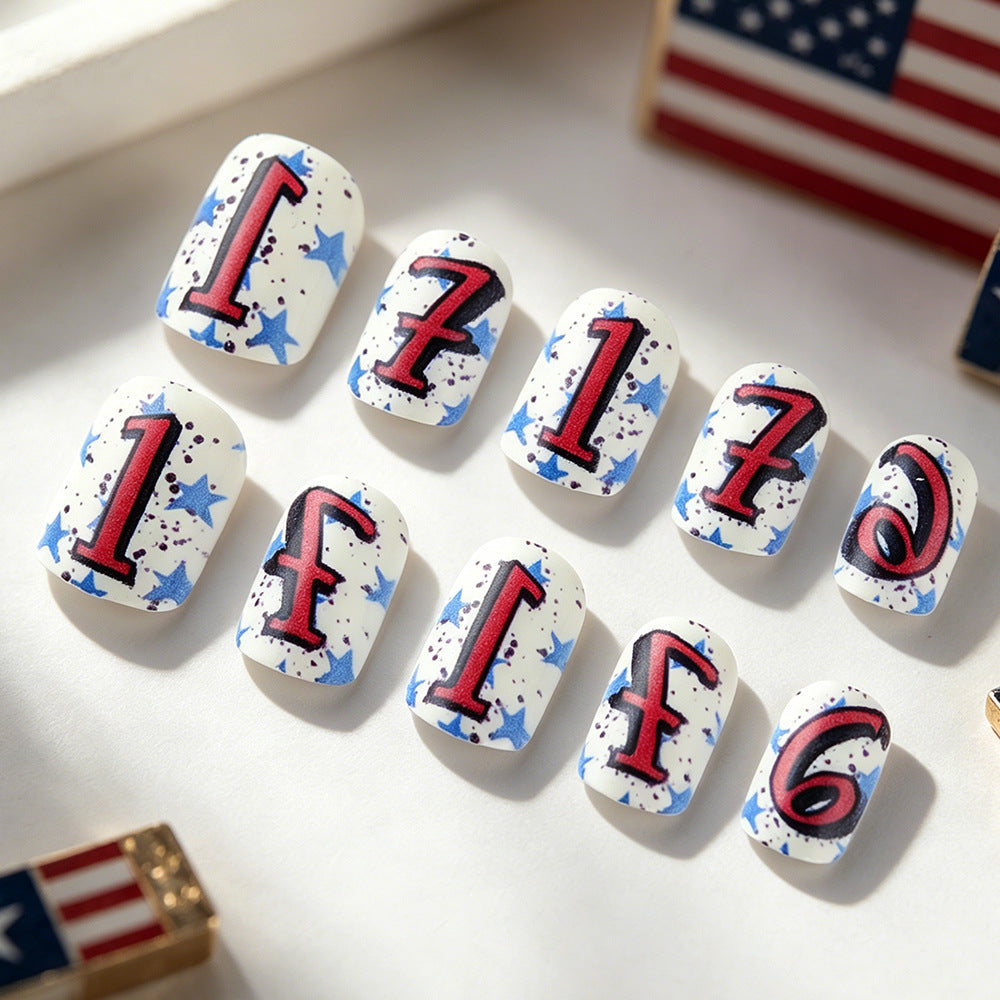 Artistic Numbered Press-On Nail Set Kalsten