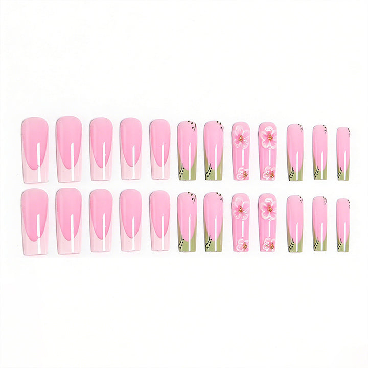 Artful nail tips with floral embellishments Kalsten