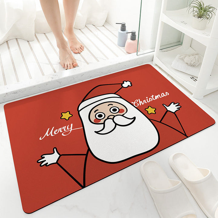 Cute Holiday-Themed Bath Mat for Bathroom Decor