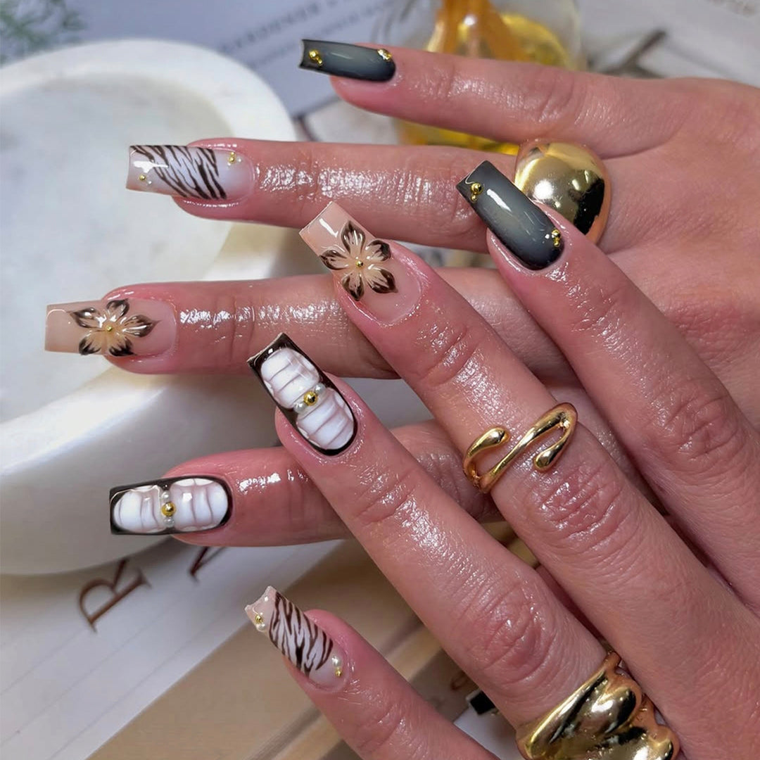 Artificial nails with exquisite floral and geometric designs Kalsten