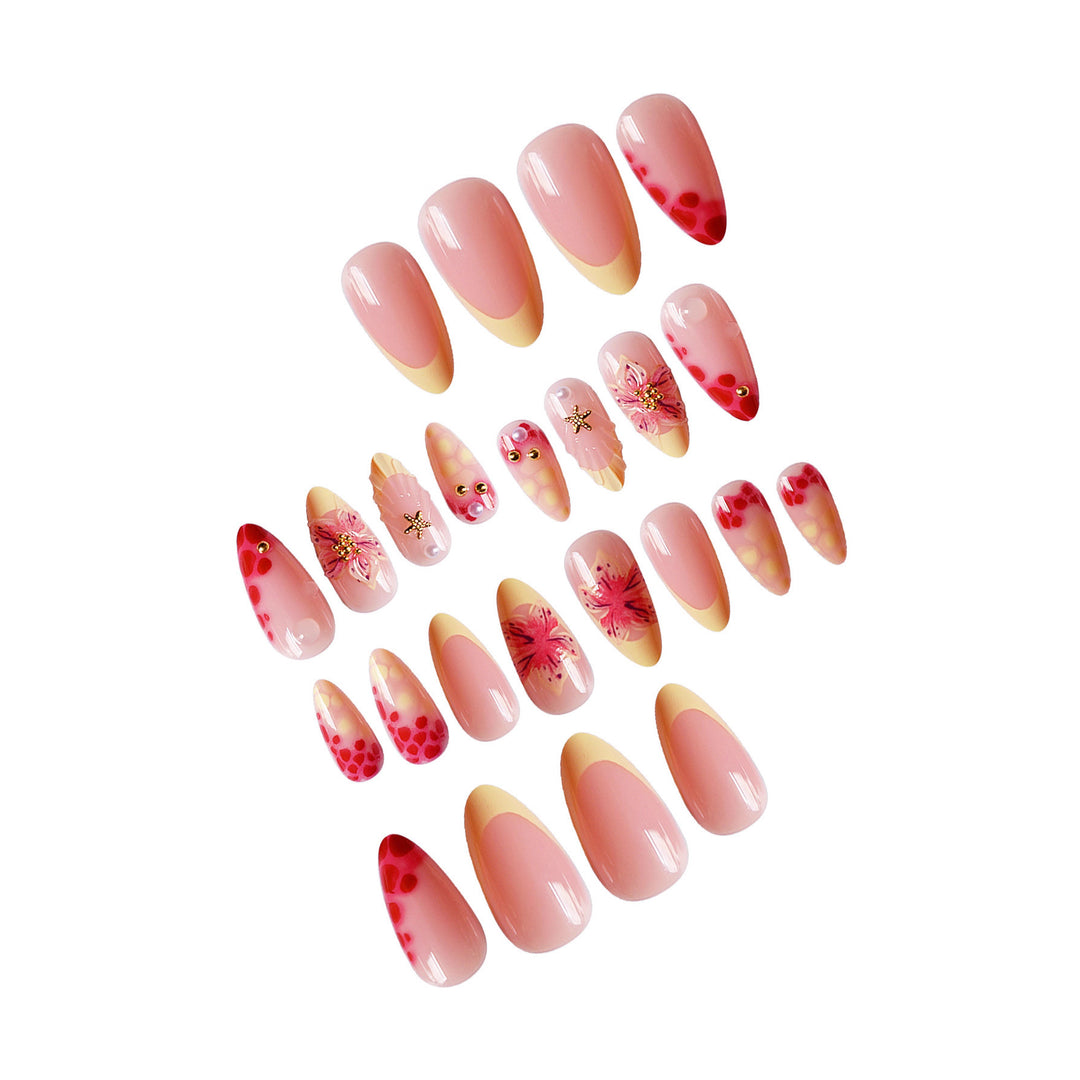 Floral 3D Press-On Nail Art Kalsten