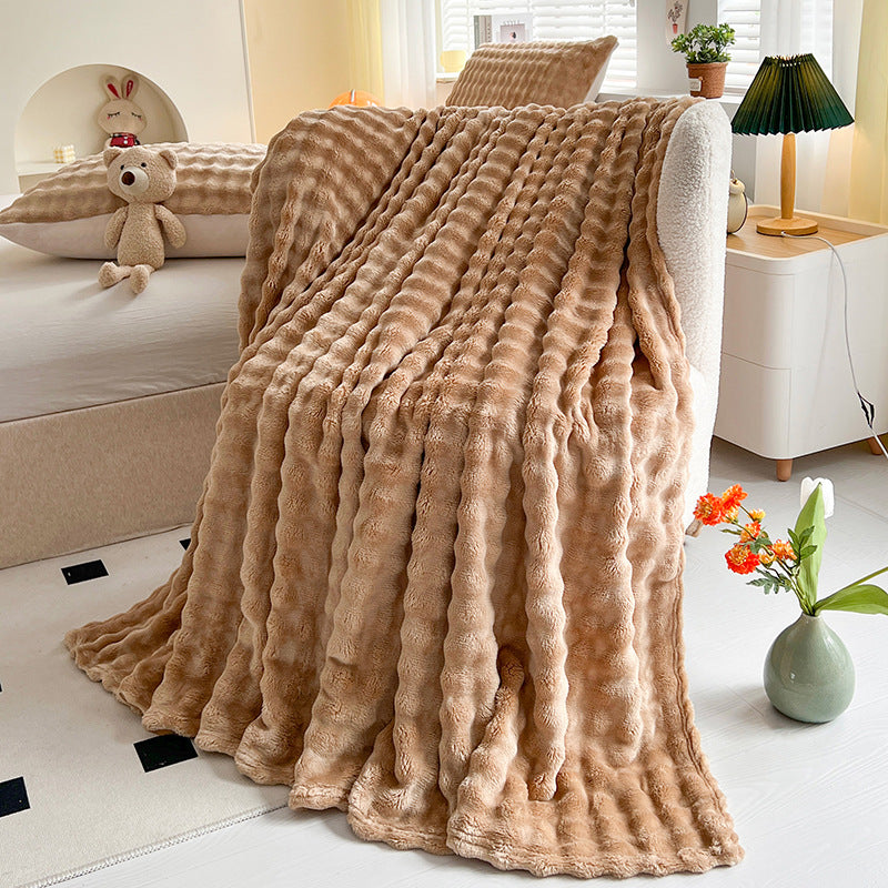 Women Plush Bedspread with Textured Design Kalsten